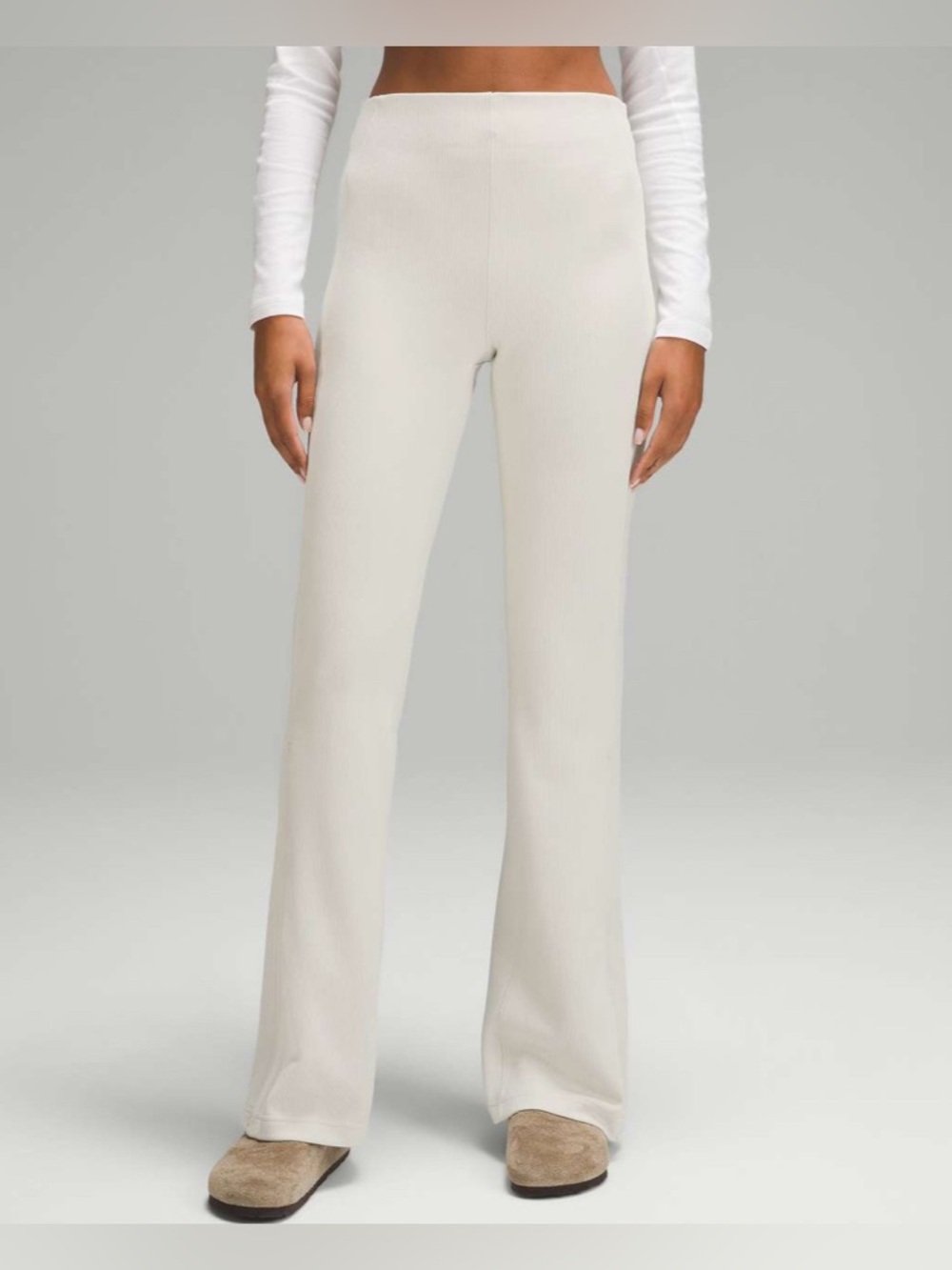 Lululemon Women’s Size 8 Brushed Softstreme Ribbed Zip Flared Pants 32.5 Inch